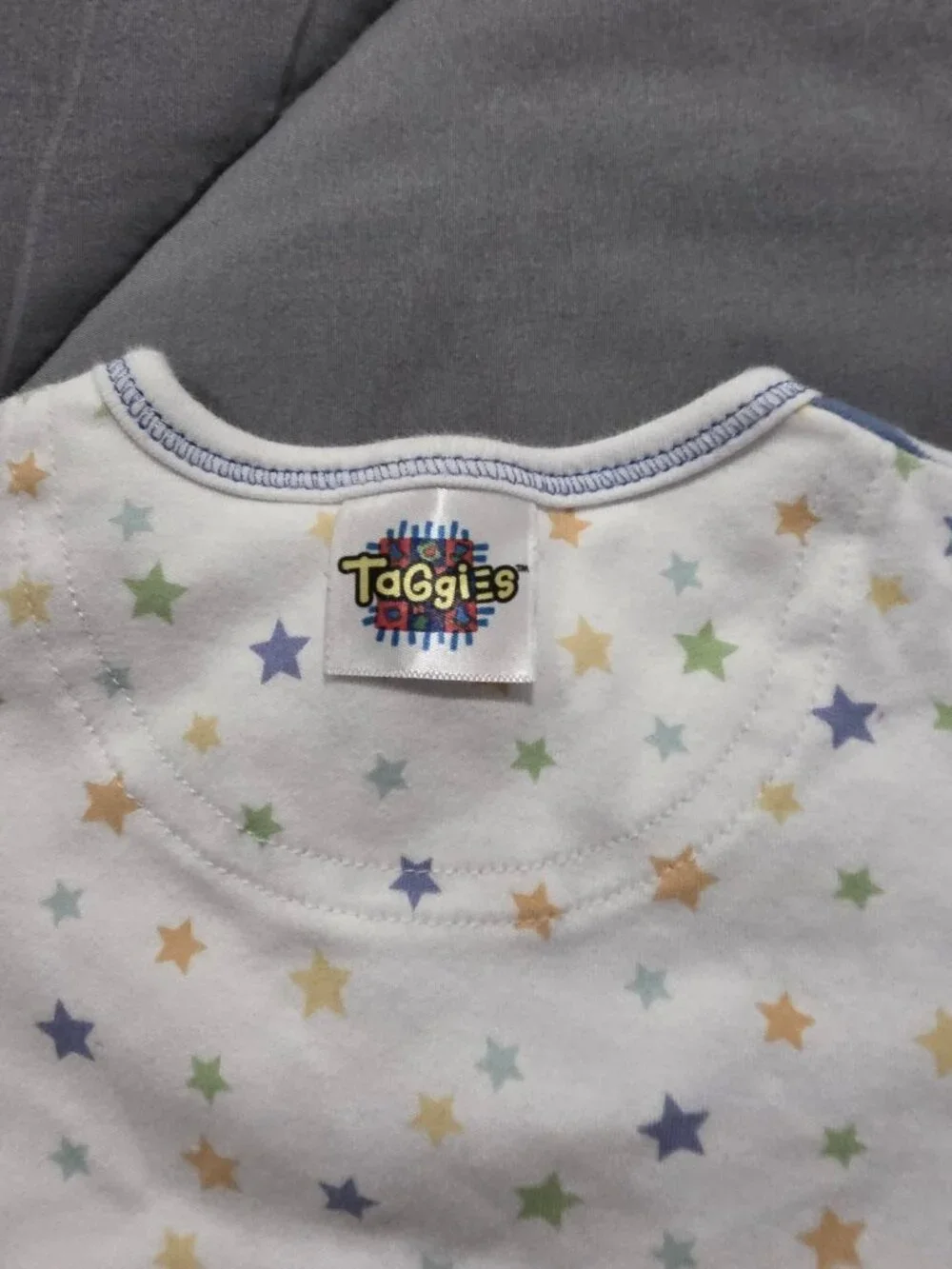 Taggies Mixed Pattern Footed Romper Stars and Stripes 0-3 Months